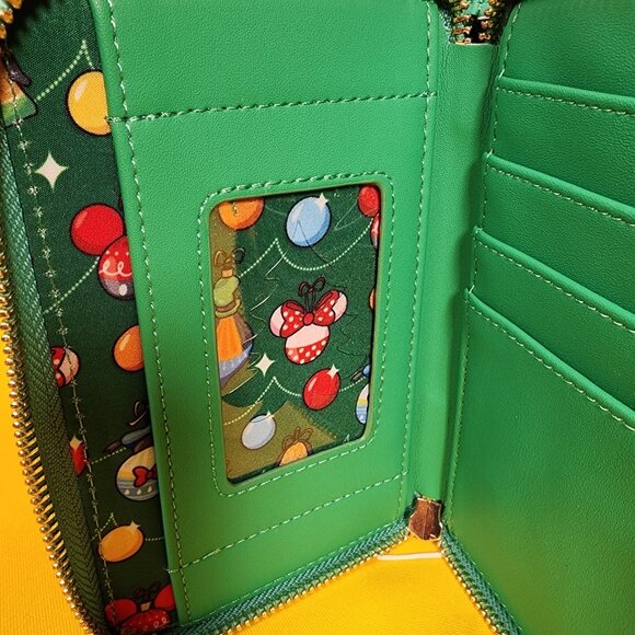 Loungefly Disney Chip N Dale Holiday Ornaments Christmas Tree Zip Around Wallet - Picture 8 of 10